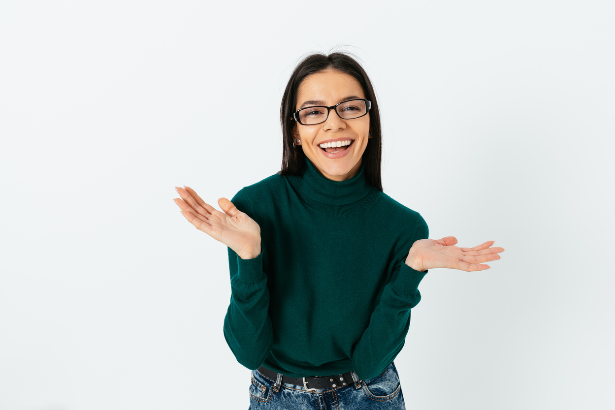 Smiling Woman with Glasses